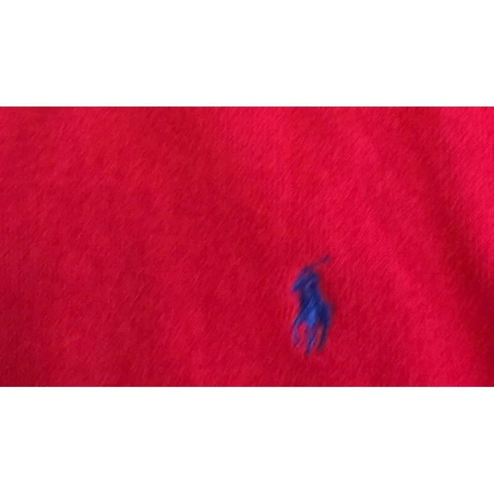 Polo Ralph Lauren Sweater Mens 2XL RED Quarter Zip BLUE Pony Logo Estate Rib